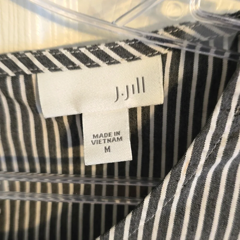 J. Jill Blouse Striped Tie Waist Sz. M - Picture 2 of 4